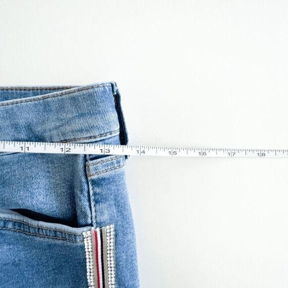 Topshop Womens Denim Jeans Moto Jamie Skinny Side Stripes Blue Wash Size 28 - Picture 8 of 11